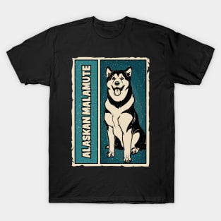 Alaskan Malamute Dog Vintage Pet T-Shirt